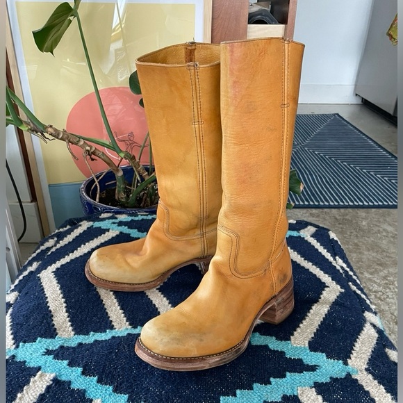 😍 FRYE Campus boots saddle sunrise banana size 10 - Picture 7 of 7